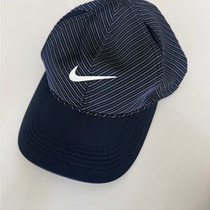 Nike Navy Striped Drifit Tennis Hat
